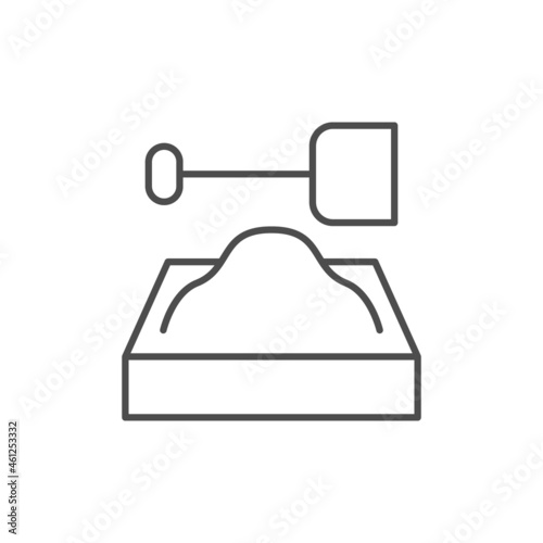 Children sandbox line outline icon isolated on white