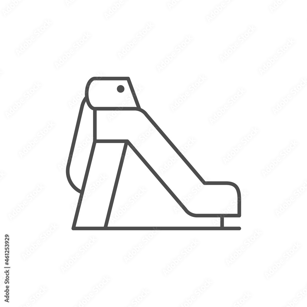 Children slide line outline icon