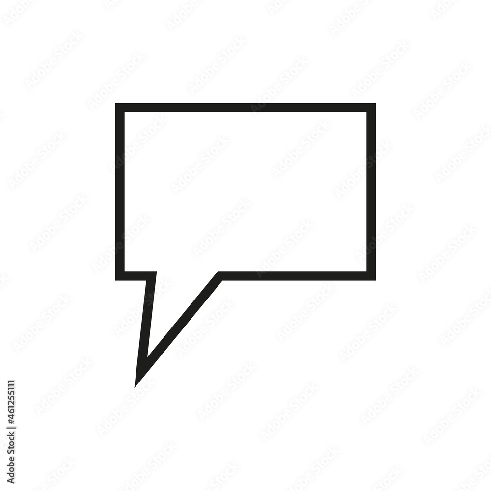 Creative icon design in simple style. Bubble speech outline isolated on white. Vector illustration. Creative icon design in simple style. Bubble speech outline isolated on white. Vector illustration.