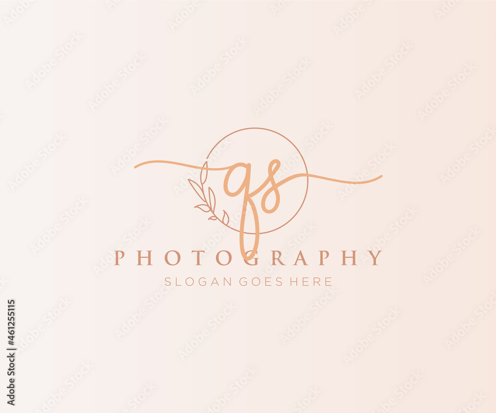 Initial QS feminine logo. Usable for Nature, Salon, Spa, Cosmetic and ...