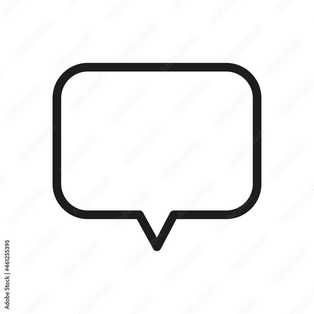 Creative icon design in simple style. Bubble speech outline isolated on white. Vector illustration. Creative icon design in simple style. Bubble speech outline isolated on white. Vector illustration.
