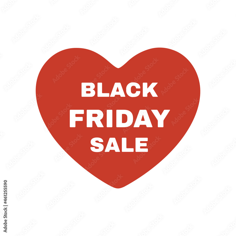 Black friday sale and heart shape