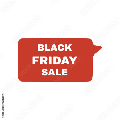Black friday sale and speech bubble