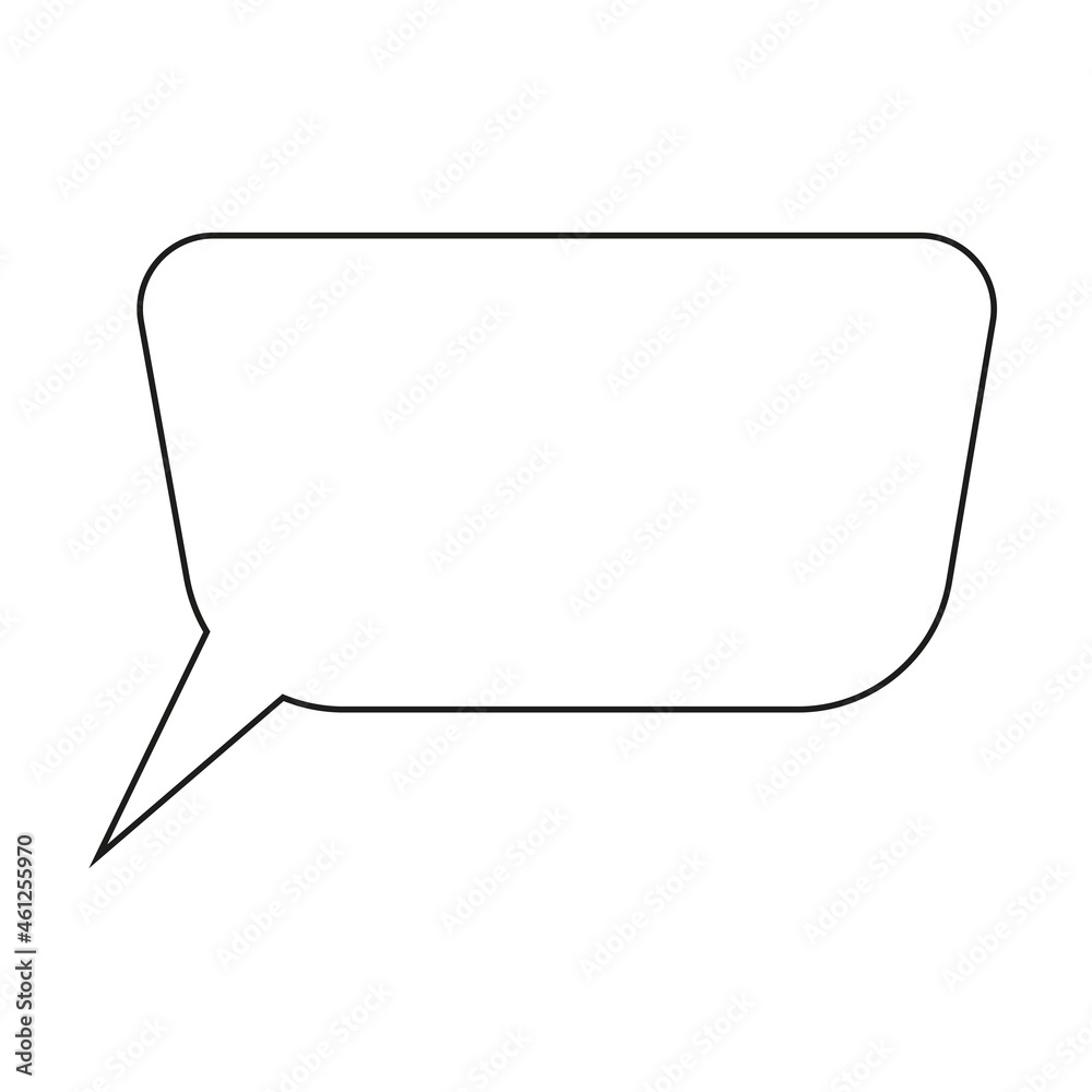 Naklejka premium Creative icon design in simple style. Bubble speech outline isolated on white. Vector illustration.