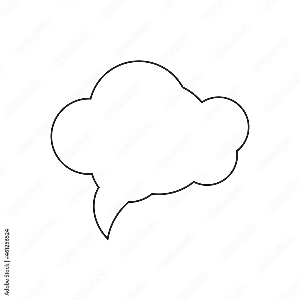 Creative icon design in simple style. Bubble speech outline isolated on white. Vector illustration. Creative icon design in simple style. Bubble speech outline isolated on white. Vector illustration.