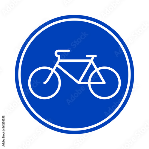 Bicycles Only Road Sign. Traffic Signs for Cyclists. Route for pedal bikes. Vector illustration.