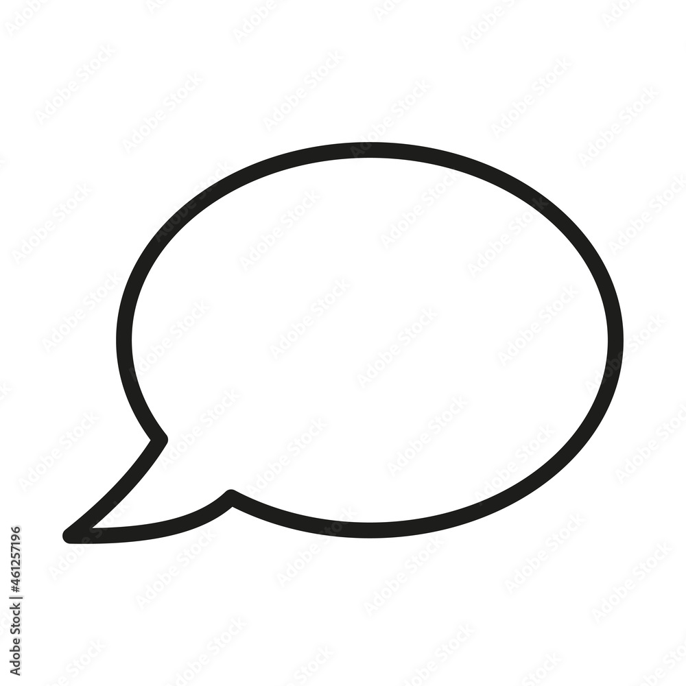 Creative icon design in simple style. Bubble speech outline isolated on white. Vector illustration. Creative icon design in simple style. Bubble speech outline isolated on white. Vector illustration.
