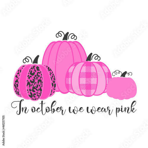 Stop cancer. Fight cancer. Motivation lettering. Pink ribbon illustration vector