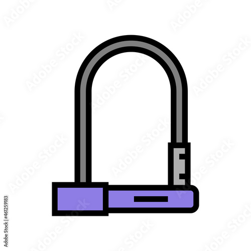 lock for safe bike color icon vector. lock for safe bike sign. isolated symbol illustration