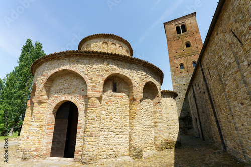 Tableau sur toile Medieval church of San Giovanni at Vigolo Marchese and baptistery