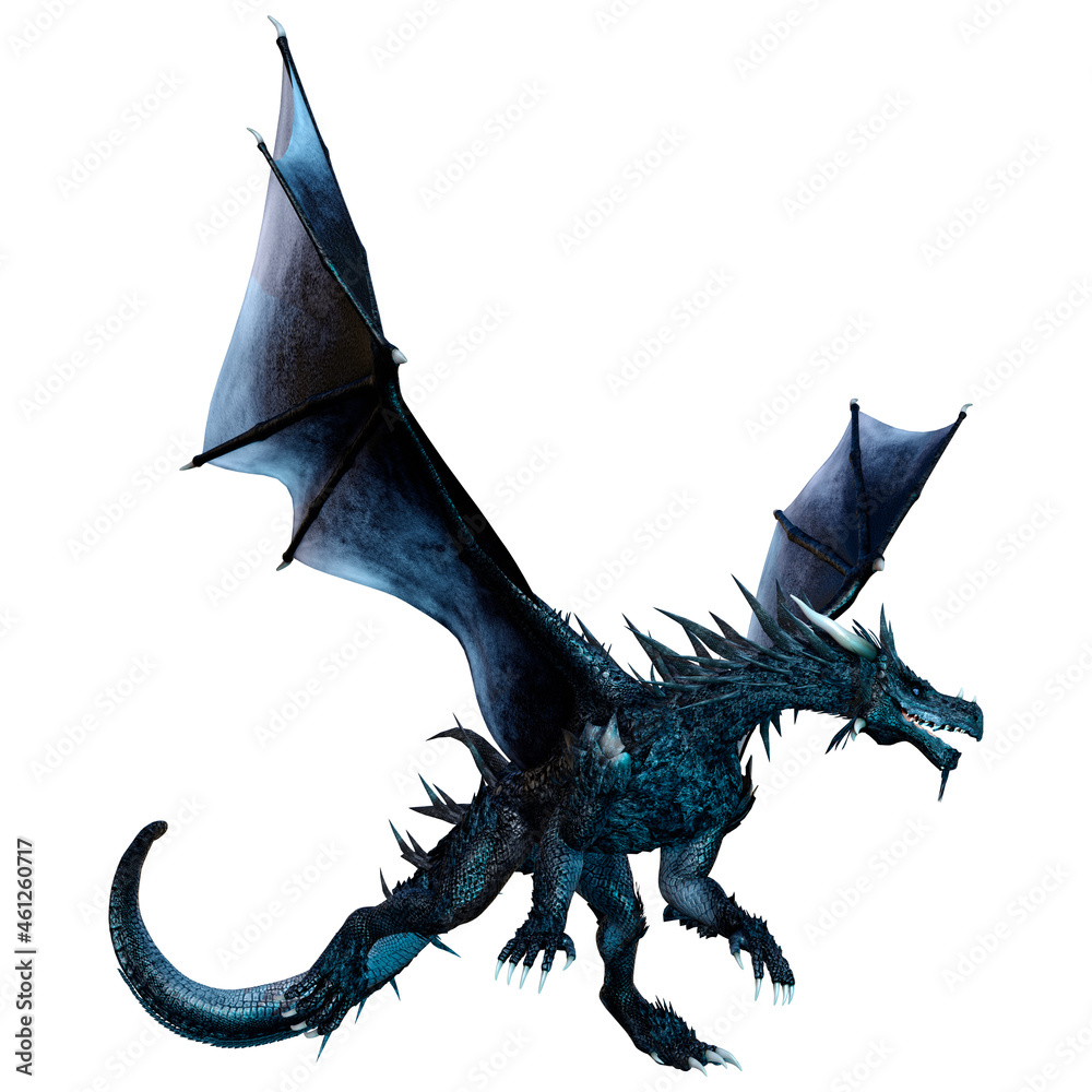 Fototapeta premium 3D Rendering Fairy Tale Dragon on White