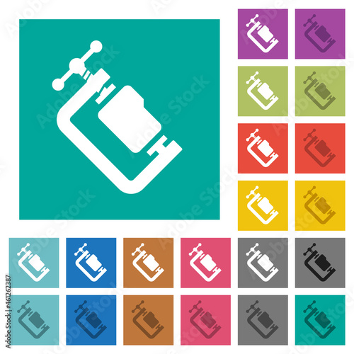 Folder compression solid square flat multi colored icons