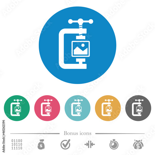 Image compression solid flat round icons