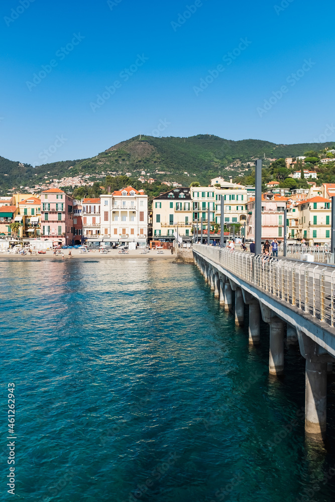 Iconic and Famous Quai in Alassio, Italy