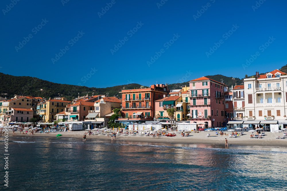 view of the town by the sea, Alassio, Italy