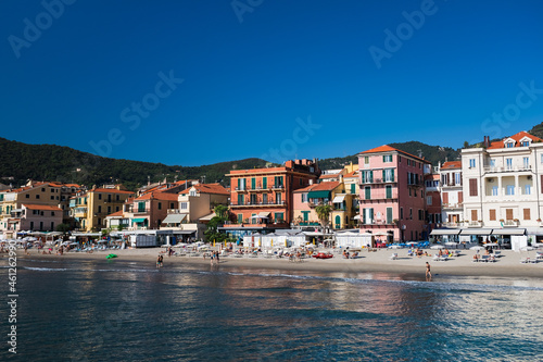 view of the town by the sea, Alassio, Italy