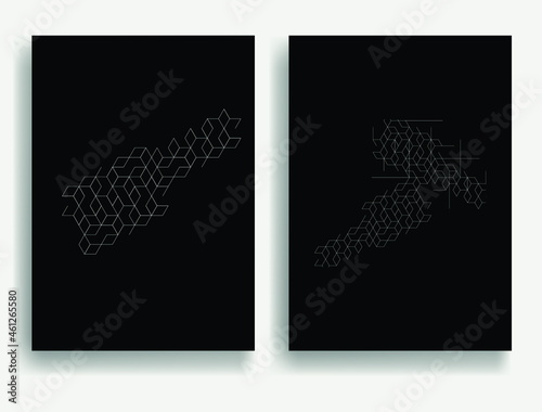 Contemporary background composition .Modern minimal posters .Linear design .Black and white pattern .Trendy abstract background . Geometric shapes .Vector illustration.