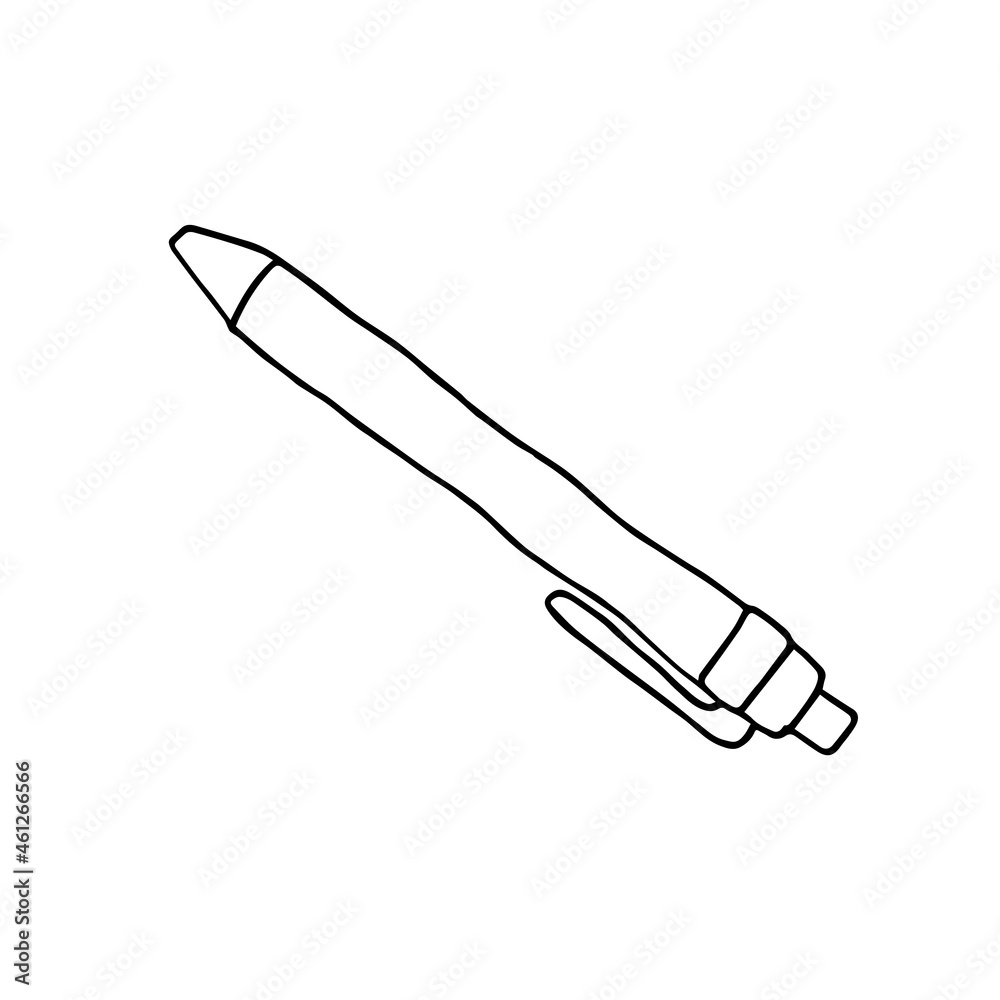 Doodle pen. A pen for writing. Single continuous line drawing of ballpoint. Back to school minimalist style. Education concept. Doodle pen. A pen for writing. Single continuous line drawing of ballpoint. Back to school minimalist style. Education concept.