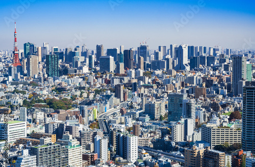 東京 青空と都市風景