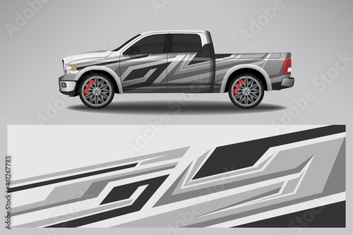 Wrap car vector design decal. Graphic abstract line racing background design for vehicle  race car  rally  adventure livery camouflage.