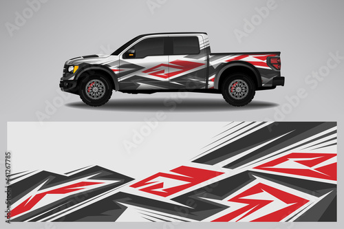 Wrap car vector design decal. Graphic abstract line racing background design for vehicle  race car  rally  adventure livery camouflage.