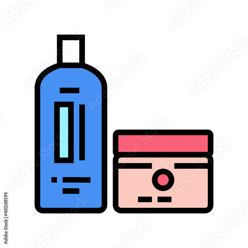 perm and hair straightener packages color icon vector. perm and hair straightener packages sign. isolated symbol illustration