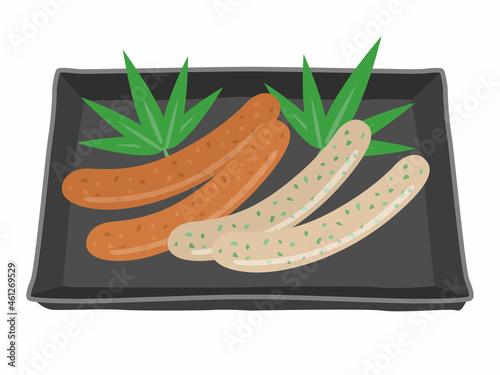焼き肉のソーセージのイラスト