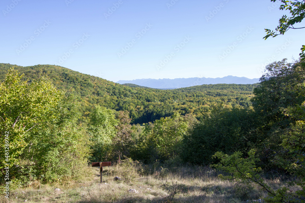 hiking trail called man and karst in pecinski park grabovaca, Croatia, europe hiking trail called man and karst in pecinski park grabovaca, Croatia, europe
