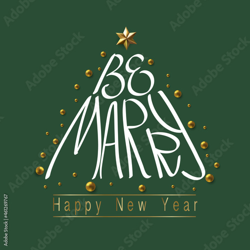Merry Christmas hand Lettering Inscription to winter holiday design, Calligraphic. Christmas Xmas and Happy New Year Greeting Card, banner.