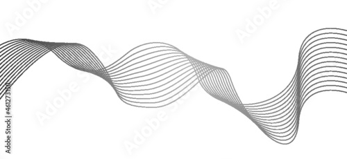 Curve Lines Abstract wave element for design. Stylized line art background. Vector illustration. Wave with lines. Curved wavy lines, smooth stripe.