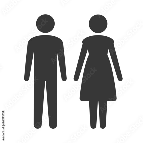 立っている男女2人のピクトグラム・アイコン：公共施設のサイン・カップル・LGBTQ