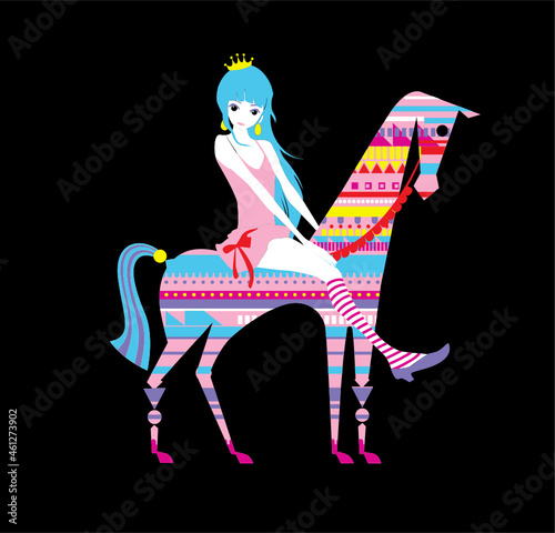 the princess on horseback.
