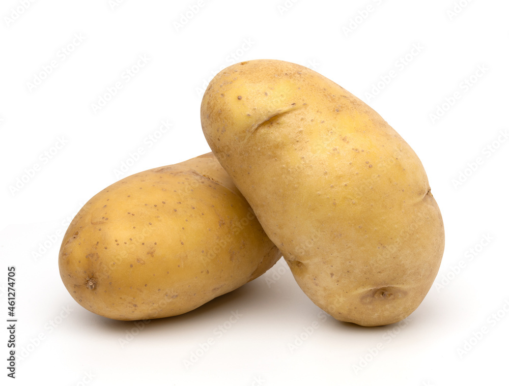 raw potatoes isolated on white background, with clipping path. raw potatoes isolated on white background, with clipping path.
