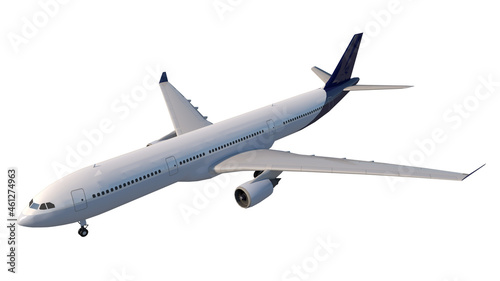 Airplane 2- Perspective F view white background 3D Rendering Ilustracion 3D