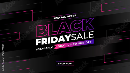 Sales promotion banner vector for black friday sale photo
