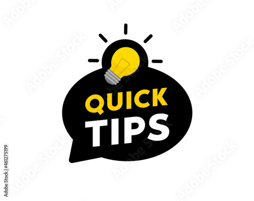 Quick tips badge. Vector illustration