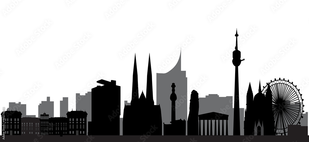 illustration of vienna skyline