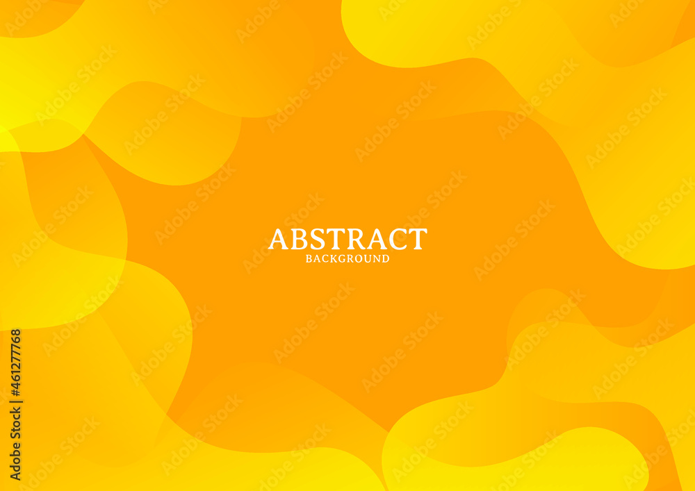 Abstract yellow fluid shape gradient background concept