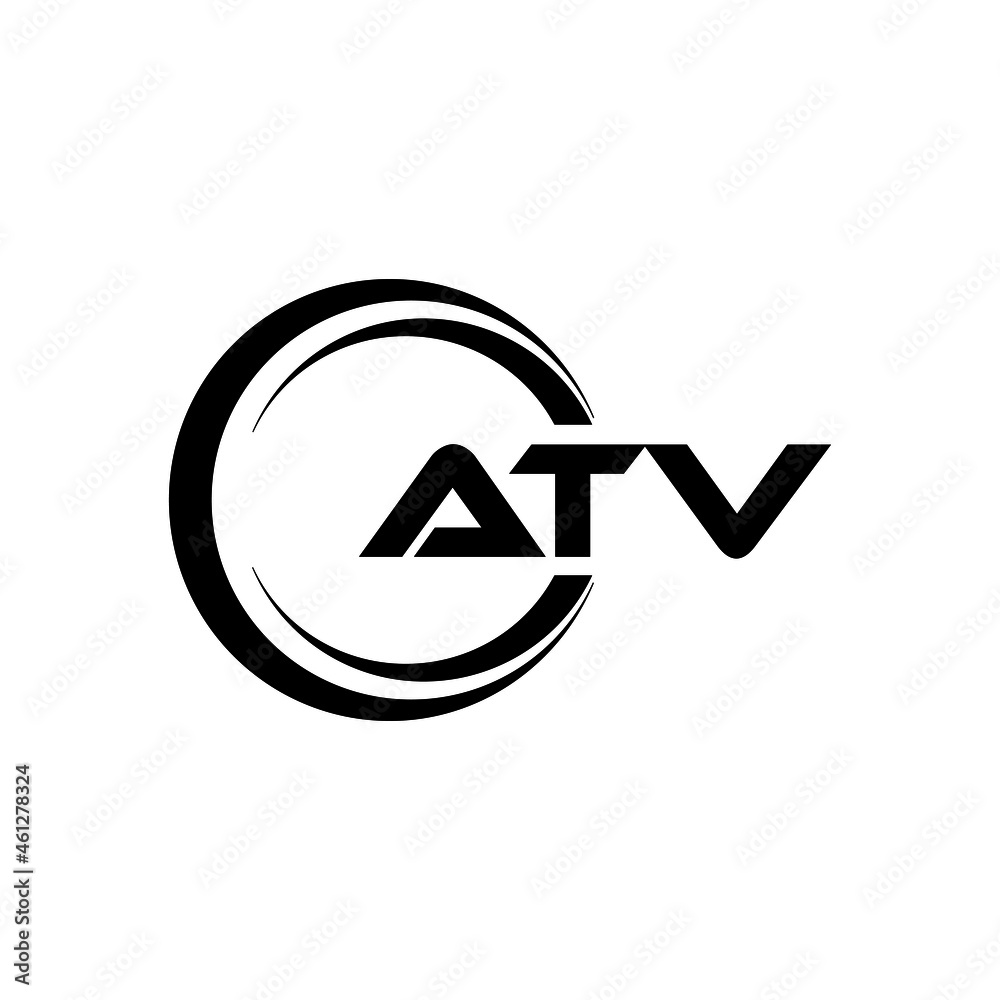 Atv Letter Logo Design With White Background In Illustrator Vector Logo Modern Alphabet Font Overlap Style Calligraphy Designs For Logo Poster Invitation Etc Stock Vector Adobe Stock