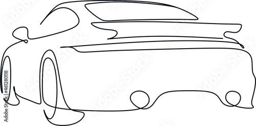 Car vector one line art. Line drawing car illstration