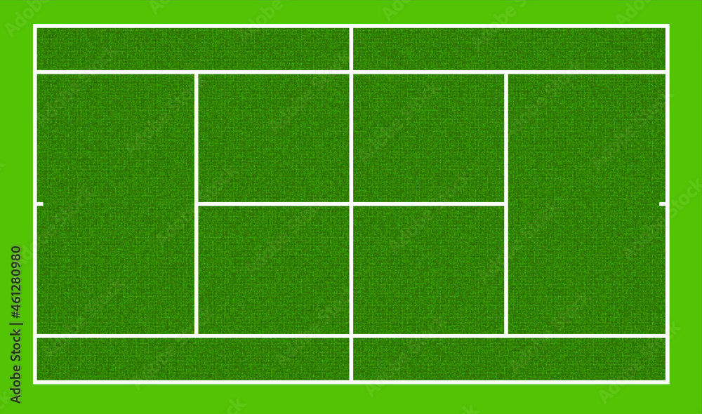 Tennis court with grass effect and green background