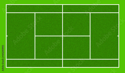 Tennis court with grass effect and green background
