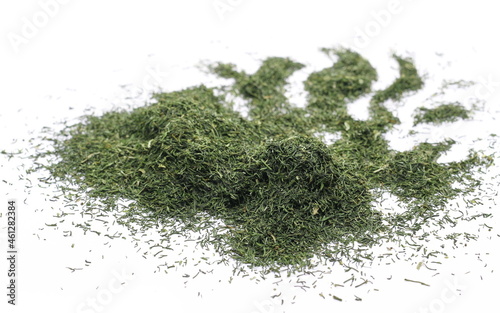 Pile of dry dill isolated on white background 