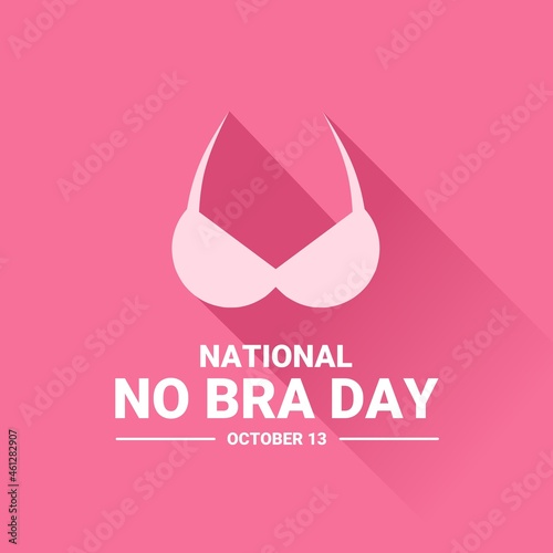 Vector illustration, bra icon in flat style, as a template, national no bra day banner or poster.