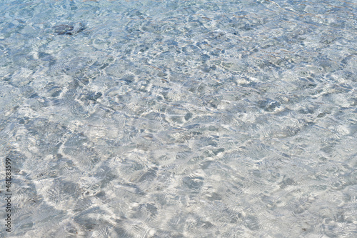 Tropical clear water on a beach of Greece. Cyclades.