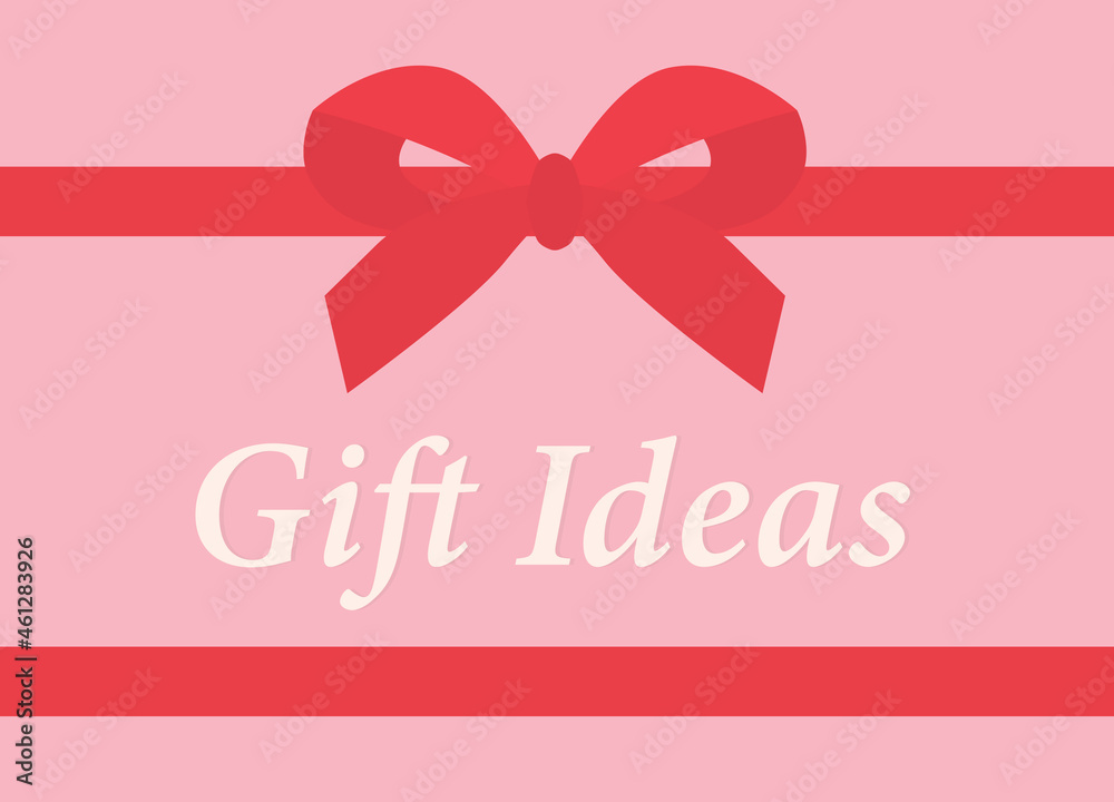 gift ideas and red bow ribbon- vector illustration gift ideas and red bow ribbon- vector illustration