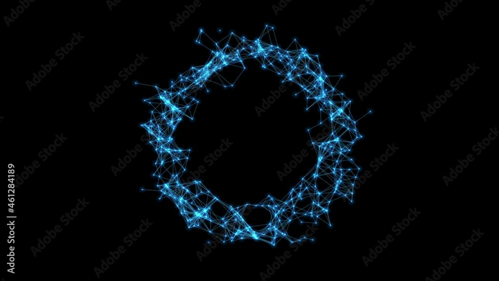 Full expanding circle digital network concept logo type container