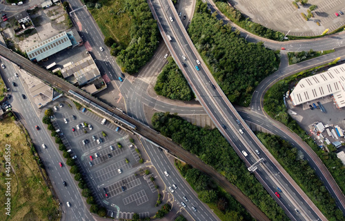 Aerial view of A2 Sydenham Bypass in Belfast City Northern Ireland 09-09-21 photo