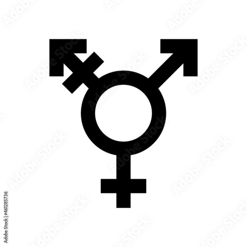 Transgender symbol isolated on white. Trans gender