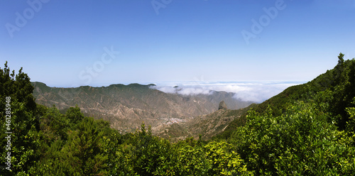 Panoramic of Vallehermoso in La Gomera (Canary Islands, Spain)